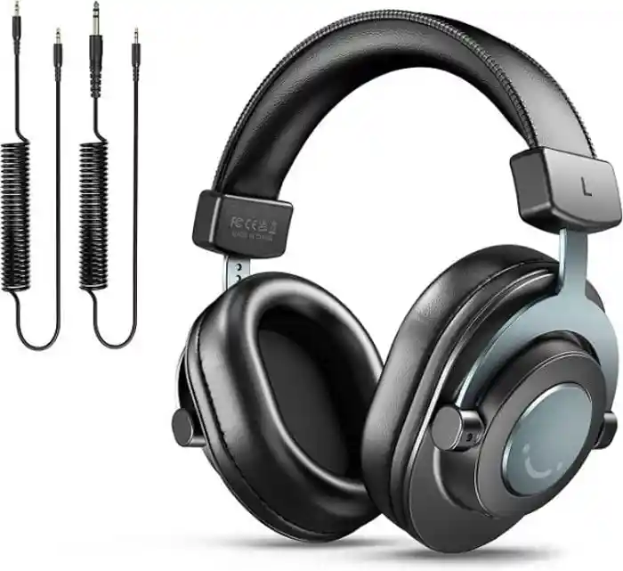 FIFINE H8 Studio Headphone with 50mm Dynamic Driver, 1/8" to 1/4" & 1/8" to 1/8" Coiled Cable for Recording Audio, Mixing Tracks listening to music, monitoring Recording